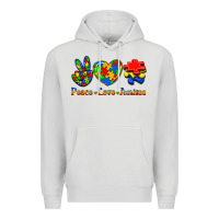 Dove Grey Peace Love Autism Premium Hoodie - Jasminsmagicworld