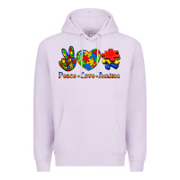 Lilac Peace Love Autism Premium Hoodie - Jasminsmagicworld