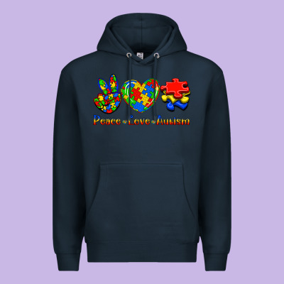 Peace Love Autism Premium Hoodie Designed By Jasminsmagicworld