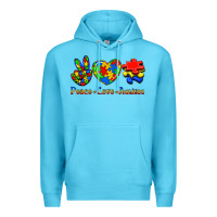 Ocean Blue Peace Love Autism Premium Hoodie - Jasminsmagicworld