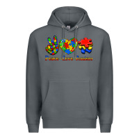 Rock Peace Love Autism Premium Hoodie - Jasminsmagicworld