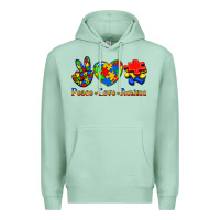 Seafoam Peace Love Autism Premium Hoodie - Jasminsmagicworld