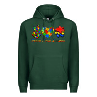 Sports Green Peace Love Autism Premium Hoodie - Jasminsmagicworld