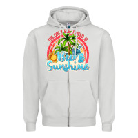 Dove Grey beer and sunshine Zipper Hoodie - texasbilliewilder