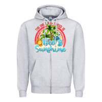 Heather Grey beer and sunshine Zipper Hoodie - texasbilliewilder
