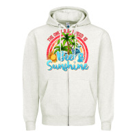 Oatmeal Heather beer and sunshine Zipper Hoodie - texasbilliewilder