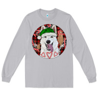 Moon Dust Christmas White Shepherd With Buffalo Plaid Long Sleeve Tee - RanaPortraitStore