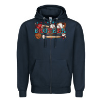 Navy brother baseball Zipper Hoodie - Zillion Design Studio