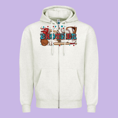 Brother Baseball Zipper Hoodie Designed By Zillion Design Studio