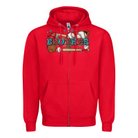Red brother baseball Zipper Hoodie - Zillion Design Studio