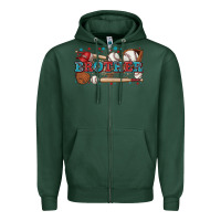Sports Green brother baseball Zipper Hoodie - Zillion Design Studio