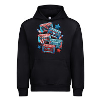 Black usa america cassette tapes Urban Hoodie - MaliasSmallBusiness