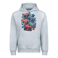 Heather Grey usa america cassette tapes Urban Hoodie - MaliasSmallBusiness