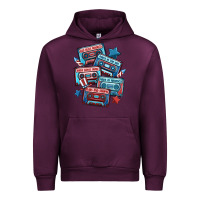 Mauve Wine usa america cassette tapes Urban Hoodie - MaliasSmallBusiness