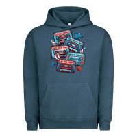 Pigment Midnight Navy usa america cassette tapes Urban Hoodie - MaliasSmallBusiness