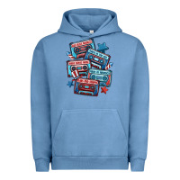 Pigment Pebble Blue usa america cassette tapes Urban Hoodie - MaliasSmallBusiness