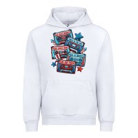 White usa america cassette tapes Urban Hoodie - MaliasSmallBusiness