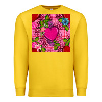 Lemon valentines day flower heart with leopard seamless pattern Premium Sweatshirt - BundleAndBundleShop