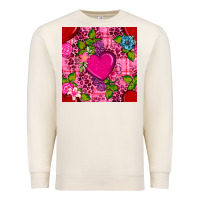 Sandshell valentines day flower heart with leopard seamless pattern Premium Sweatshirt - BundleAndBundleShop