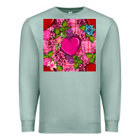Seafoam valentines day flower heart with leopard seamless pattern Premium Sweatshirt - BundleAndBundleShop
