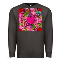Smoke valentines day flower heart with leopard seamless pattern Premium Sweatshirt - BundleAndBundleShop