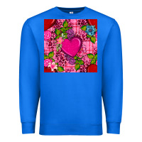 True Royal valentines day flower heart with leopard seamless pattern Premium Sweatshirt - BundleAndBundleShop