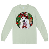 Matcha Christmas White Shepherd With Cowhide Long Sleeve Tee - RanaPortraitStore