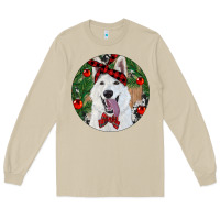 Mushroom Christmas White Shepherd With Cowhide Long Sleeve Tee - RanaPortraitStore