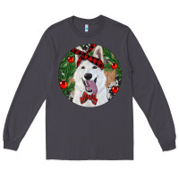 Smoke Christmas White Shepherd With Cowhide Long Sleeve Tee - RanaPortraitStore