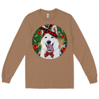 Toasted Coconut Christmas White Shepherd With Cowhide Long Sleeve Tee - RanaPortraitStore