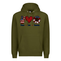 Army Green Peace Love America Premium Hoodie - Jasminsmagicworld