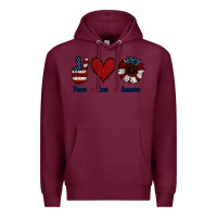 Burgundy Peace Love America Premium Hoodie - Jasminsmagicworld