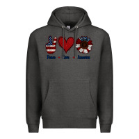 Charcoal Heather Peace Love America Premium Hoodie - Jasminsmagicworld