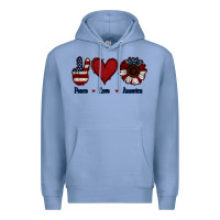 Colony Blue Peace Love America Premium Hoodie - Jasminsmagicworld