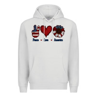 Dove Grey Peace Love America Premium Hoodie - Jasminsmagicworld