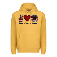 Mustard Peace Love America Premium Hoodie - Jasminsmagicworld