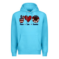 Ocean Blue Peace Love America Premium Hoodie - Jasminsmagicworld