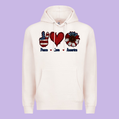 Peace Love America Premium Hoodie Designed By Jasminsmagicworld