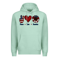 Seafoam Peace Love America Premium Hoodie - Jasminsmagicworld