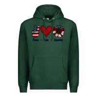 Sports Green Peace Love America Premium Hoodie - Jasminsmagicworld