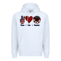 White Peace Love America Premium Hoodie - Jasminsmagicworld