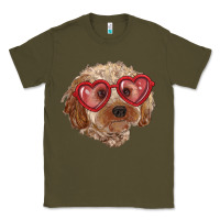 Army Green toy poodle with love glasses Classic Tee - RanaPortraitStore