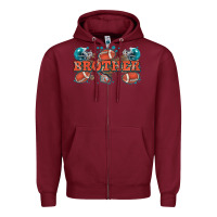 Burgundy brother American football Zipper Hoodie - Zillion Design Studio