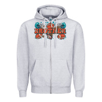 Heather Grey brother American football Zipper Hoodie - Zillion Design Studio