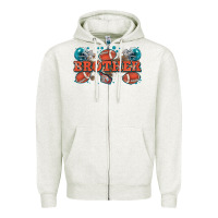 Oatmeal Heather brother American football Zipper Hoodie - Zillion Design Studio