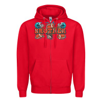 Red brother American football Zipper Hoodie - Zillion Design Studio