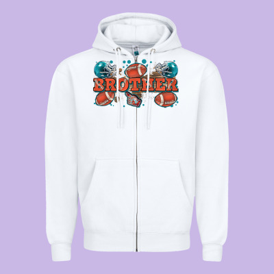 Brother American Football Zipper Hoodie Designed By Zillion Design Studio
