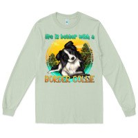 Matcha life is better with a border collie Long Sleeve Tee - texasbilliewilder
