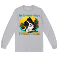 Moon Dust life is better with a border collie Long Sleeve Tee - texasbilliewilder