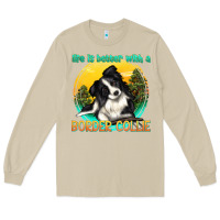 Mushroom life is better with a border collie Long Sleeve Tee - texasbilliewilder